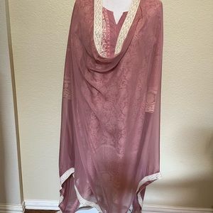 3-piece Khameez, Pants and Duppata Soft Cotton Lace Suit